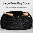 thumbnail image 3 of Enasui Bean Bag Chairs, 7ft Giant Bean Bag Chair for Adults, Big Bean Bag Cover Comfy Large Bean Bag Bed (No Filler, Cover only) Fluffy Lazy Sofa (Dark Grey), 7ft(180*90cm), 3 of 15