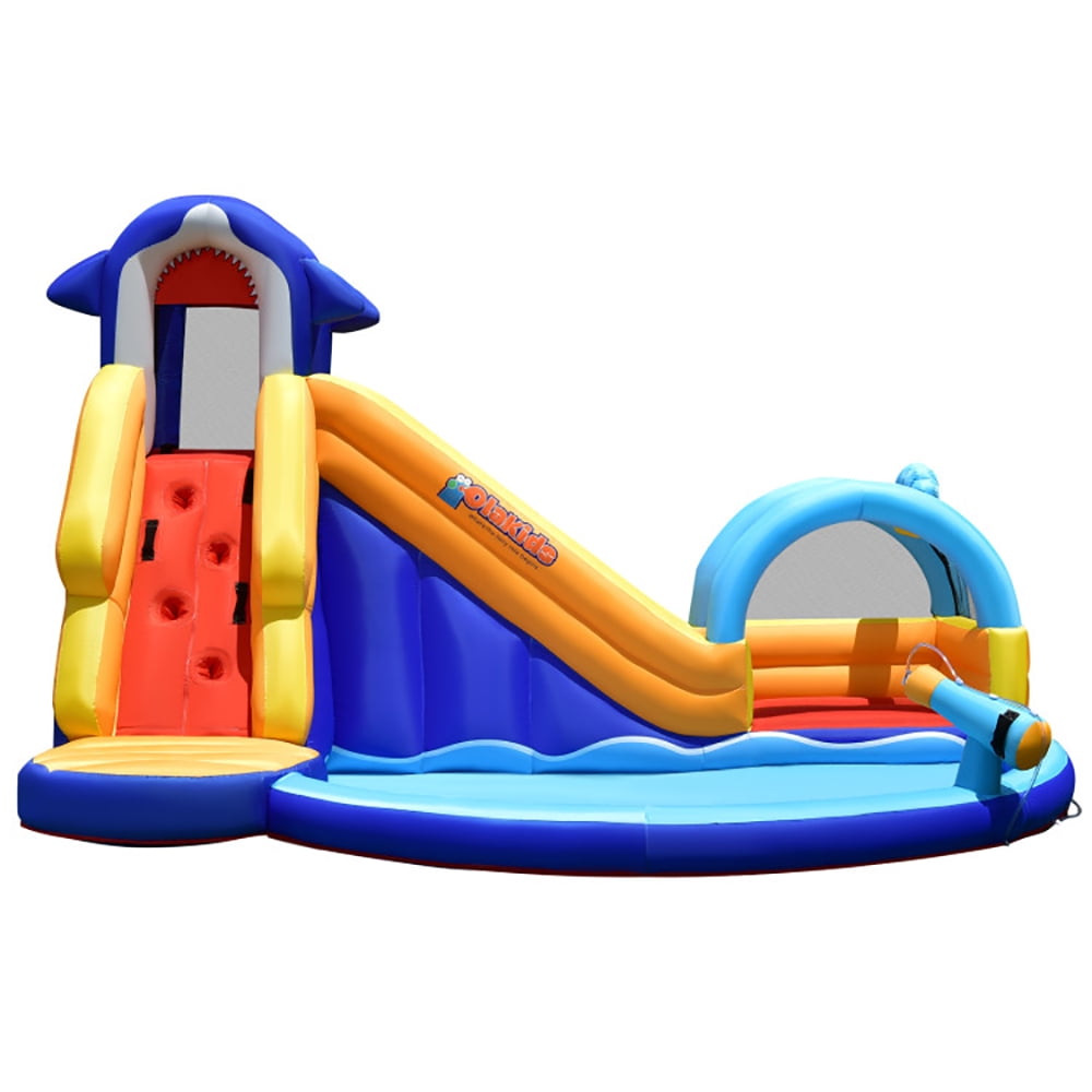 Aimee Lii Inflatable Bouncy House with Slide and Splash Pool without Blower, Kids Bounce House Water Slide