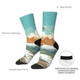 thumbnail image 4 of Xecao Coastal Palm Beach Pattern Sport Socks for Women and Men Crew Socks Sporty Calf Socks Casual Socks, 4 of 6