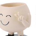 thumbnail image 4 of Flower Pot Cute Smile Standing Succulent Flowerpot Fadeless Resin Plant Pot for Garden Courtyard Cafe Bar Type 1, 4 of 4