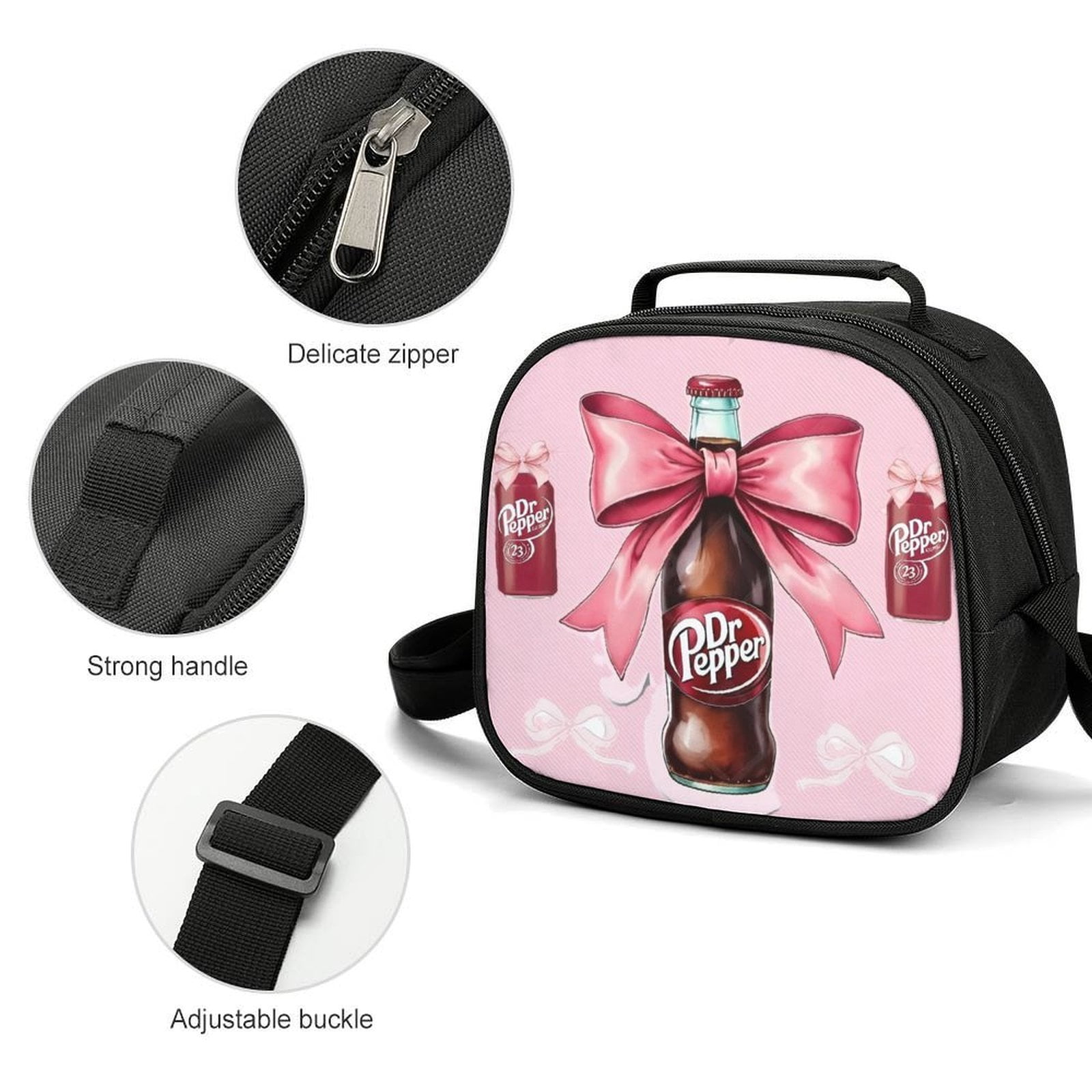 Dr.Pepper Cartoon Lunch Bags Are Suitable For Work Travel And Outdoor Activities One size