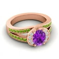 thumbnail image 3 of 2.35 Ct Oval Cut Amethyst & Peridot Gemstone New Bridal Ring for Women Solid 14K Rose Gold Size 6.5 by Diamond-Capitals, 3 of 8