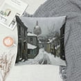 thumbnail image 2 of Orinice Snowy Street Church Person Graphic Decorative Cushion Throw Pillow Cover Winter Pillow Case 1PC 24x24in, 2 of 5