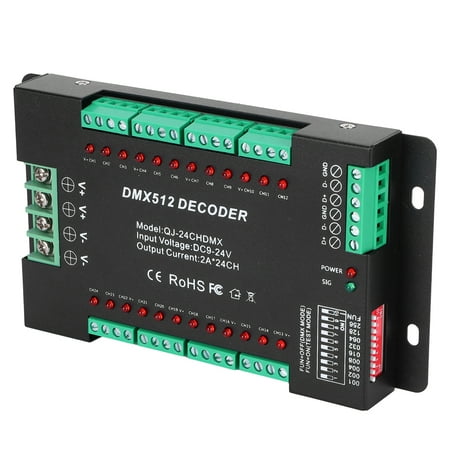 Décodeur DMX 24 Canaux Pilote Gradation RGBW DMX512 - Contrôleur LED Affichage Numérique Pour Scène Et Projets