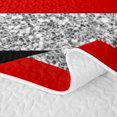 thumbnail image 5 of Homewish Black Gray Red Stripe Twin Quilt Set, Sequin Print Geometric Twin Coverlet Set, 2-Piece 1 Bedspread and 1 Pillowcase, 5 of 7