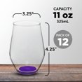 thumbnail image 5 of Concerto Stemless Wine Glasses 11 oz. Set of 12, Bulk Pack - Restaurant Glassware, Perfect for Red Wine, White Wine or Cocktails - Purple, 5 of 5