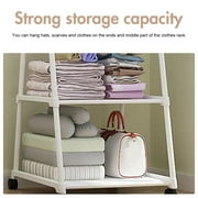 Triangle Garment Rack, Rolling Garment Rack, 2-Tier Clothes Rack, Portable Clothing Rack for Hanging Clothes on Wheels, White