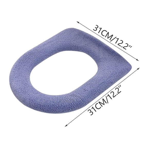 Qholemyo Winter Solid Color Soft Toilet Seat Cushion Padded Toilet Seat Cushion Washable Knitted Toilet Seat Cushion No Handle