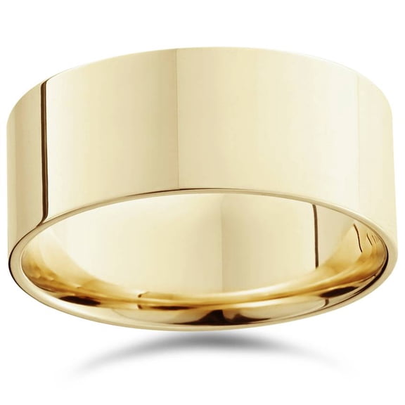 Pompeii 9mm Flat High Polished Wedding Band 14K Yellow Gold (,)
