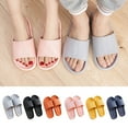 thumbnail image 4 of Lovskoo 2024 Women s Mens Open Toe Slippers Solid Color Super Soft Breathable Non-Slip Bedroom Slip On Home Slippers Gray, 4 of 4