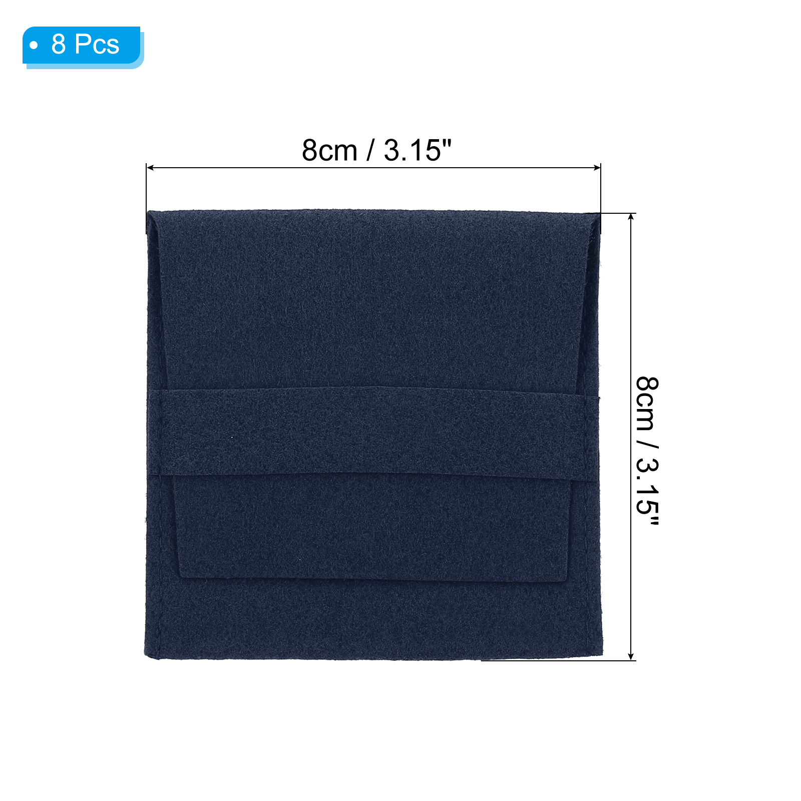 Unique Bargains Microfiber Portable Jewelry Pouches with Band Navy Blue
