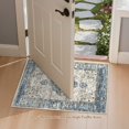 thumbnail image 6 of Uermei 2'x3' Soft Washable Area Rug: Non-Slip Stain-Resistant Indoor Mat, Thin & Easy-Clean Small Entryway Rug for Hallway, Bedroom, Bathroom, Kitchen, Office - Blue Cream, 6 of 11