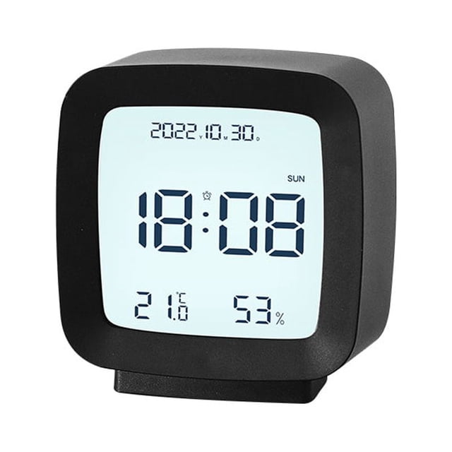 Reloj despertador digital con pantalla LCD compacta con temperatura