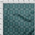 thumbnail image 3 of oneOone Viscose Chiffon Teal Blue Fabric Asian Ornamental Quilting Supplies Print Sewing Fabric By The Yard 42 Inch Wide, 3 of 4