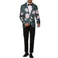 thumbnail image 2 of INSPIRE CHIC Men's Suit Jacket Floral Print Notched Lapel Casual One Button Blazer 34 Pink Navy, 2 of 5