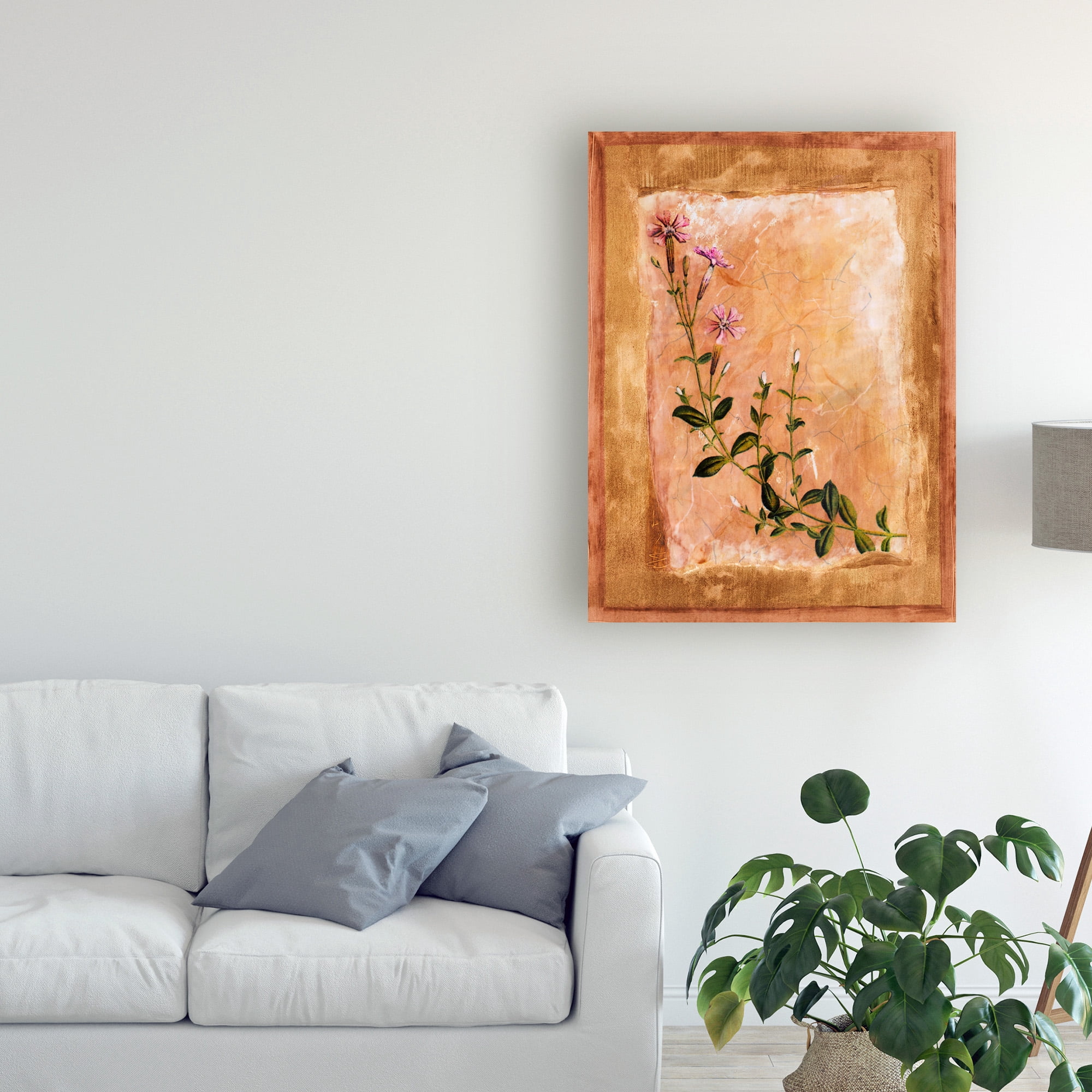 Trademark Fine Art 'Pink Flowers Painting' Canvas Art by Pablo Esteban