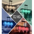 thumbnail image 3 of Q&S 3-Light  Rectangle Crystal Chandeliers Modern Farmhouse Black Dining Room Light Fixture with Remote Control for Living Room Kitchen Island Bedroom RGB Color Changing Light L33.86 x W10.63 x H11.02, 3 of 8