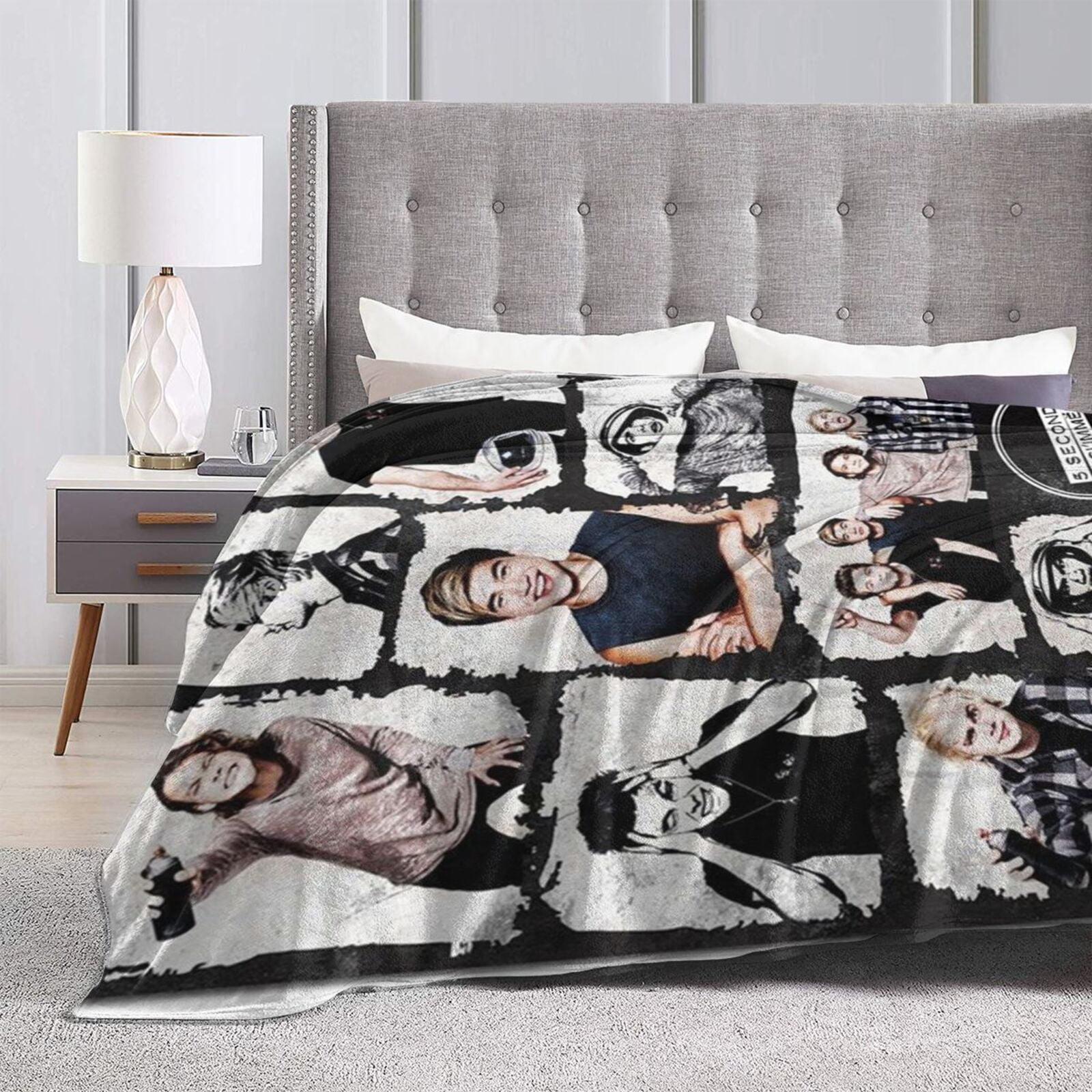 5 Seconds Of Summer 5sos Blanket Soft Warm Flannel Air Conditioning Blanket Throw Blankets For Bed Couch Sofa Bedroom Living Room All Season 50 X40