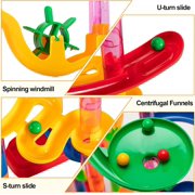 232 Pcs Marble Run Set,Marble Maze Game Construction Building Blocks Toys,Marble Track Race Set,Marble Run for Kids Boys Girls Birthday Gifts (187 Parts + 45 Glass Marbles)