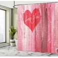 thumbnail image 5 of Ambesonne Love Shower Curtain, Heart on Wooden Board, 69"Wx84"L, Red Pink, 5 of 5