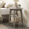 thumbnail image 3 of LEDREM Compact Two-Tier Round Accent Table, Tapered-Leg Side Table with Curved Accents, Holds 198lb, Quick Assembly, Space-Saving Small Sofa Table, 3 of 9