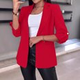 thumbnail image 4 of Women Suit Coat Autumn Winter Long Sleeved Cardigan Coat Casual Lapel Solid Color Suit for Business Daily Wear, 4 of 8