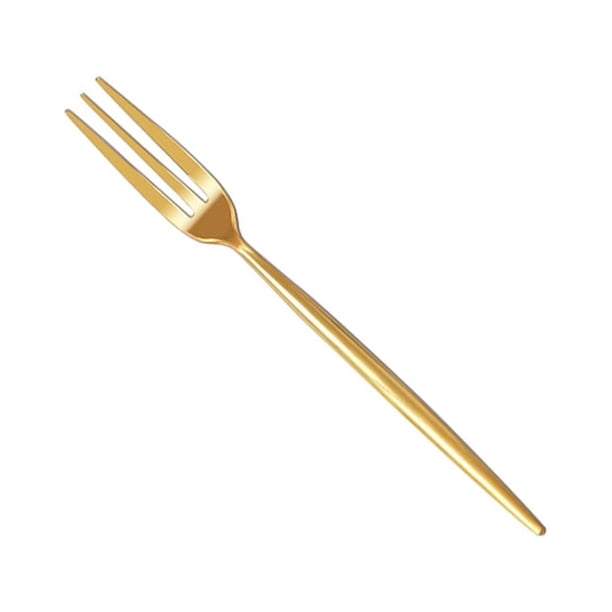 Cateissary Tenedor de fruta, pastel de aperitivos, superficie de espejo de caramelo, vajilla, utensilios de cocina, palillos de sólidos, Mostrada Oro