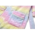 thumbnail image 5 of Kids Hooded Fleece Robe for Girls Soft Plush Bathrobe Warm Flannel Sleepwear with Belt Pockets Cute Cozy Housecoat for Toddler and Big Girls, 5 of 7