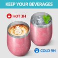 thumbnail image 4 of Floral 12oz Stainless Steel Insulated Wine Tumbler with Lid and Straw – Double Wall Vacuum Mug for Hot & Cold Drinks, 304 Steel Interior, Sweat-Free Design,Thanksgiving,Christmas, Spring,Flower, 4 of 5