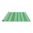 thumbnail image 2 of Ahgly Company Machine Washable Indoor Round Solid Turquoise Blue Modern Area Rugs, 3' Round, 2 of 4