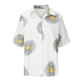 thumbnail image 4 of Babysbule Hauts en Solde pour Femmes Mode Décontractée Été Manches Courtes Chemise Boutonnée Imprimée Blouse, 4 of 5