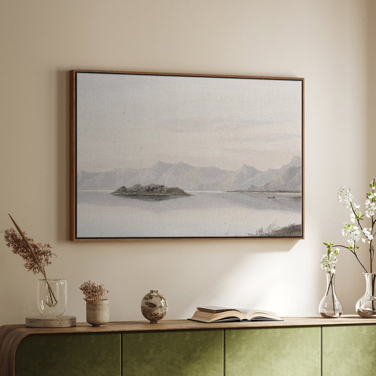 Vintage Landscape-CCCXXXVII By Wexford Home Framed in Walnut Wood Gallery Wrapped Canvas 17 in. x 25 in.
