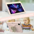 thumbnail image 4 of Compatible with iPad Pro 11 2022/2021/2020/2018/Air 4/Air 5, Case for Kids Boy Girl Gift, Cute Butterfly Wings Kickstand Shockproof Silicone Heavy Duty Rugged Cover with Shoulder Strap - Pink+Beige, 4 of 7