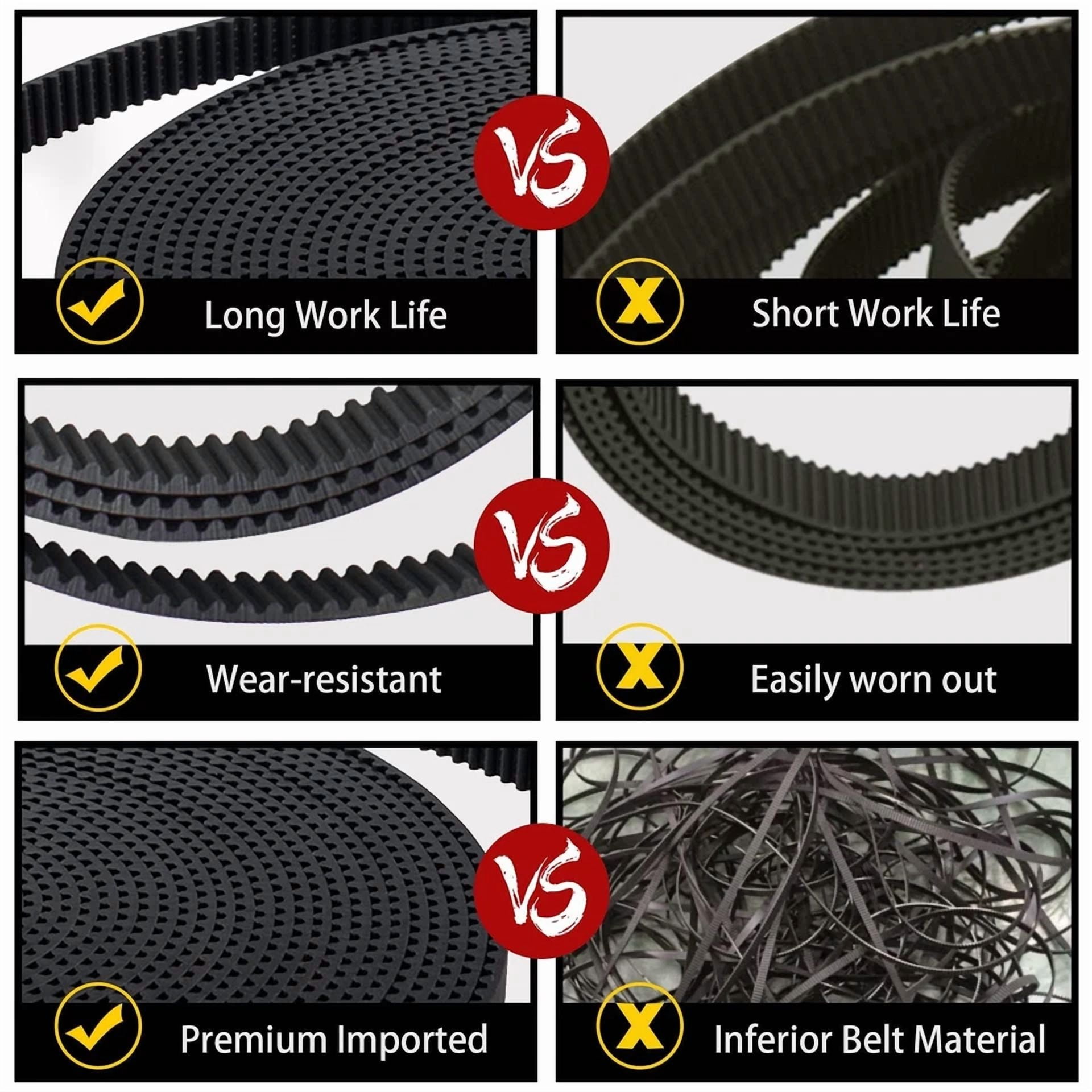 BUTTERFLY- Gt2 Timing Belt 10Mm Width 1000Mm Length 2Mm Pitch For 3D Printer Cnc Open Loop
