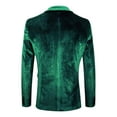 thumbnail image 4 of BiZtdJrK Stylish Dress Jacket for Men Velvet Lapel Collar Long Sleeve Two Button Sport Coats Prom Wedding Party Suit Jakcets Green XXXL, 4 of 5