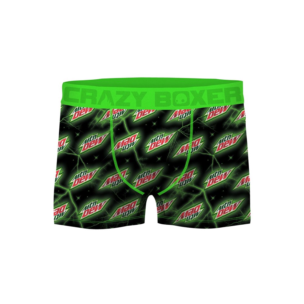 Mountain Dew Mountain Dew Logos Black Men's Boxer Briefs ShortsSmall
