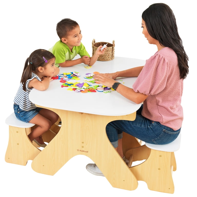 KidKraft Arches Expandable Play Storage Table & Bench Set for Kids