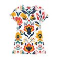 thumbnail image 3 of RXIRUCGD 2025 Vêtements d'Été pour Enfants 3-12 Ans Mode Imprimée Pyjama Rêveur Mi-Mollet Chemise de Nuit, 3 of 4