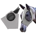 thumbnail image 2 of Máscara antimoscas, Horse Fly Lycra Mask, con protección para los oídos, malla Evita los rayos UV, para Horse / Cob / Pony Equestrian Mesh ojos Xemadio 220924-3, 2 of 9