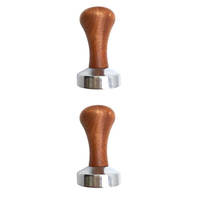 manipulación de café,Tamper de café expreso mango de madera 51/53/58mm,Tamper de café taza de extracción de café prensa base plana,accesorios para cafeteras espresso,café tamper barista