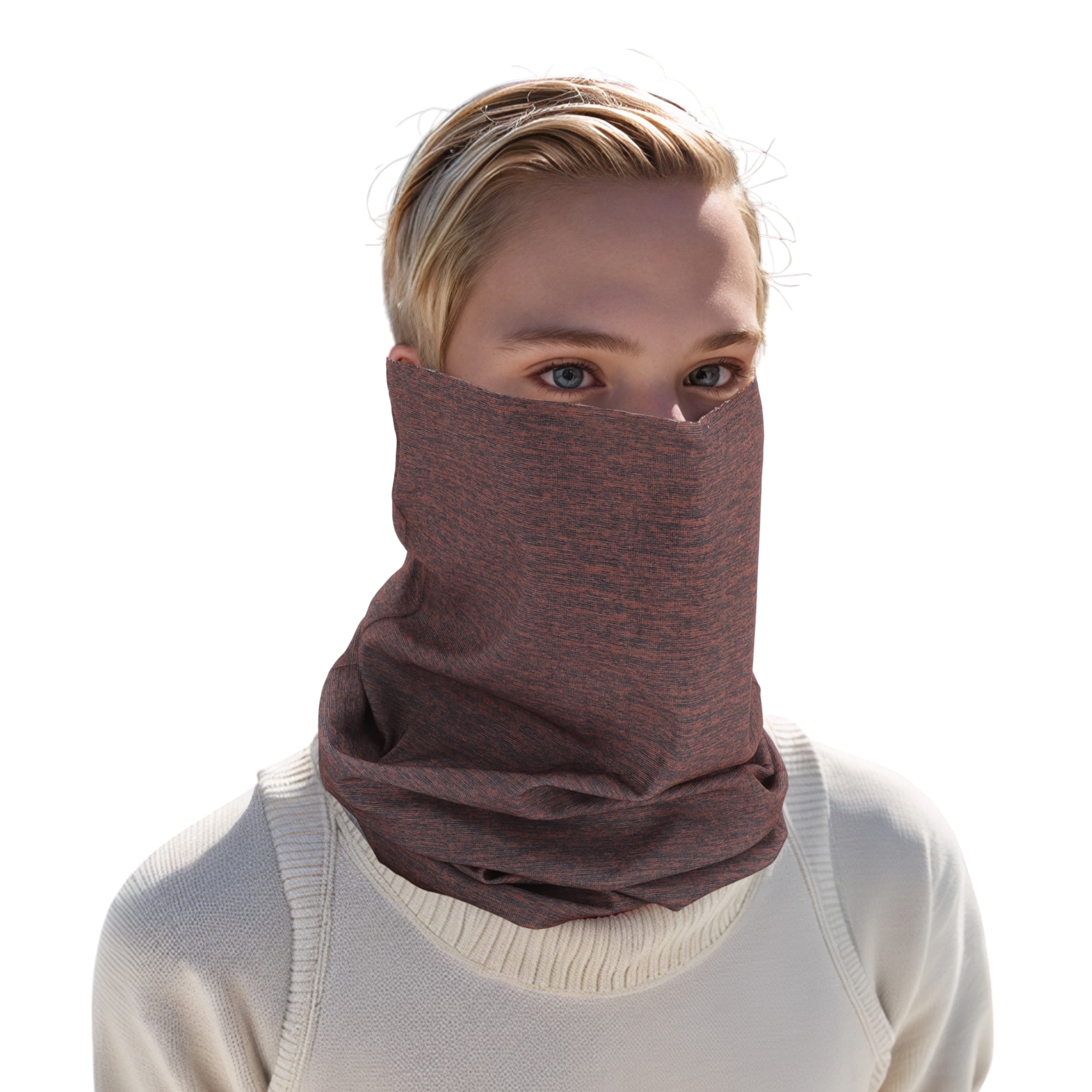 Unique Bargains Multi-function Face Scarf Mask 1 Pc Deep Brown