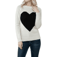 thumbnail image 6 of YEMAK Women's Pullover Sweater Long Sleeve Crewneck Cute Heart Cable Knit MK3506 (S-L)-OAT/BLK-S, 6 of 6