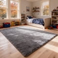 thumbnail image 3 of LUOVEN Plush Soft Shag Area Rug, 5*8 Fluffy Indoor Carpet for Home Bedroom Living Room, Gray, 3 of 7
