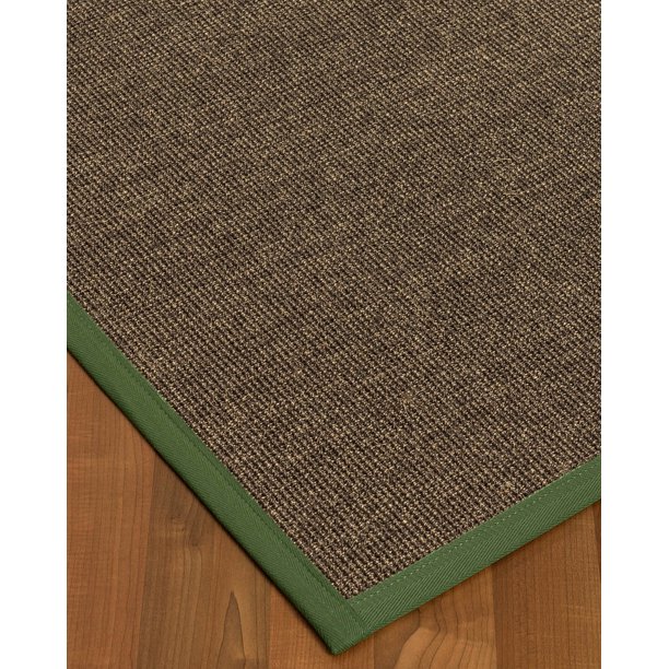 Natural Area Rugs Shadows Custom Sisal Rug, 8' x 10', Green Border
