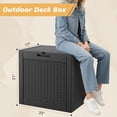 thumbnail image 2 of 31 Gallon Outdoor Deck Box Waterproof, Storage Box for Patio, Resin Storage Bench Lockable for Garden Tools, Package Delivery, Black, 2 of 6