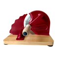 thumbnail image 2 of Rebanadora de pan manual con banco de trabajo de madera con manivela que corta uniformemente la masa madre Rojo, 2 of 9