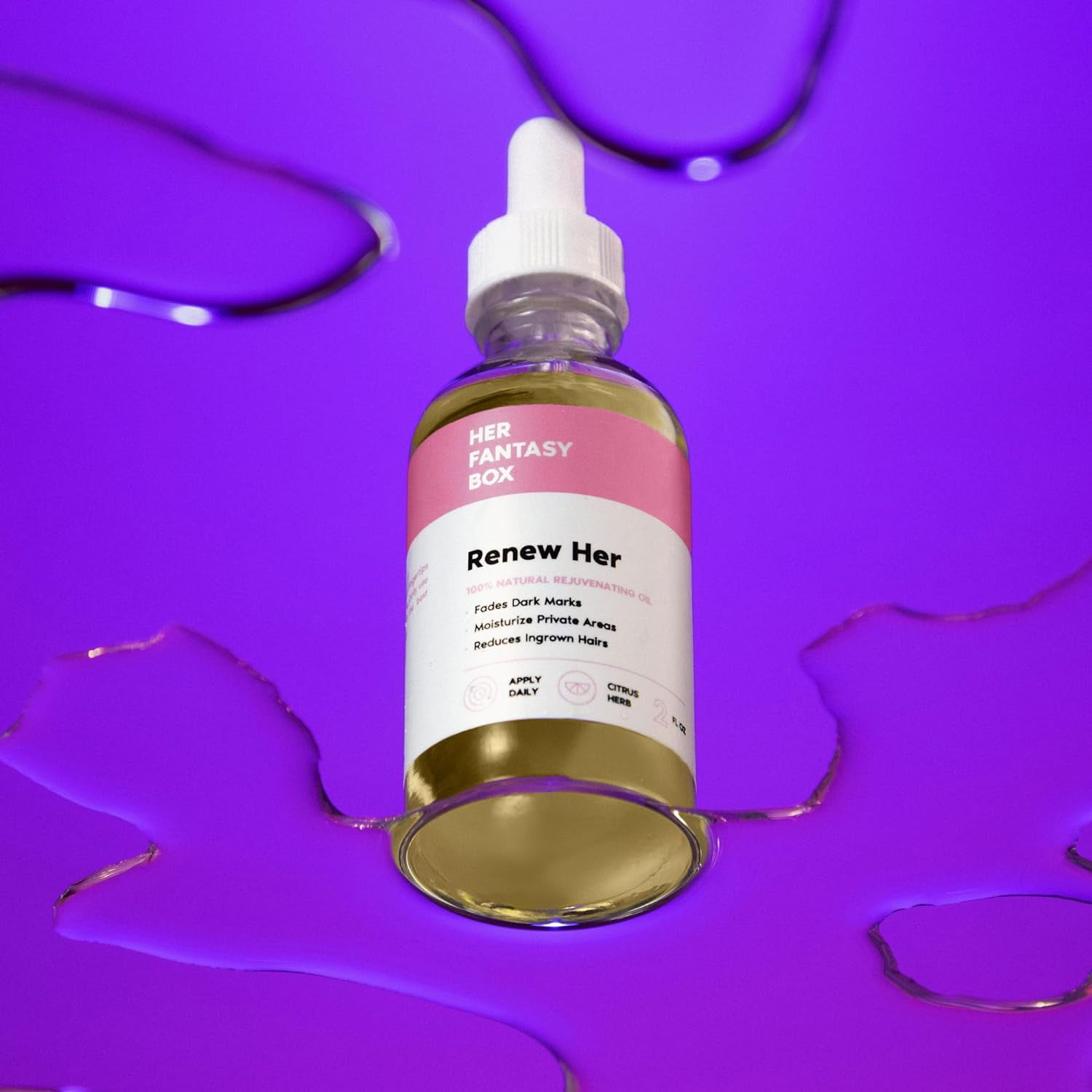 Her Fantasy Box Renew Her | Natural Rejuvenating Oil for Dark Spots and Ingrown Hair