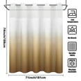 thumbnail image 7 of Ikfashoni Ombre Hookless Shower Curtain with Snap in Liner, Brown No Hook Waterproof Fabric Bath Curtain, 71"X74", 7 of 7