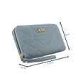 thumbnail image 3 of XOXO Women’s Powder Blue Vegan Leather Quilted Single Zip Wallet Clutch withWristlet, 3 of 5