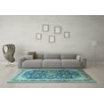 thumbnail image 3 of Ahgly Company Indoor Round Medallion Light Blue Traditional Area Rugs, 4' Round, 3 of 4